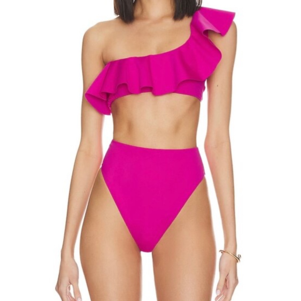 Cleobella Magenta Ruffle Swim Suit